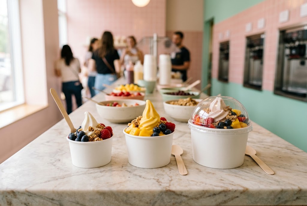 Frozen Yoghurt Cups, Lids & Spoons — Wholesale, Ready for Self-Serve