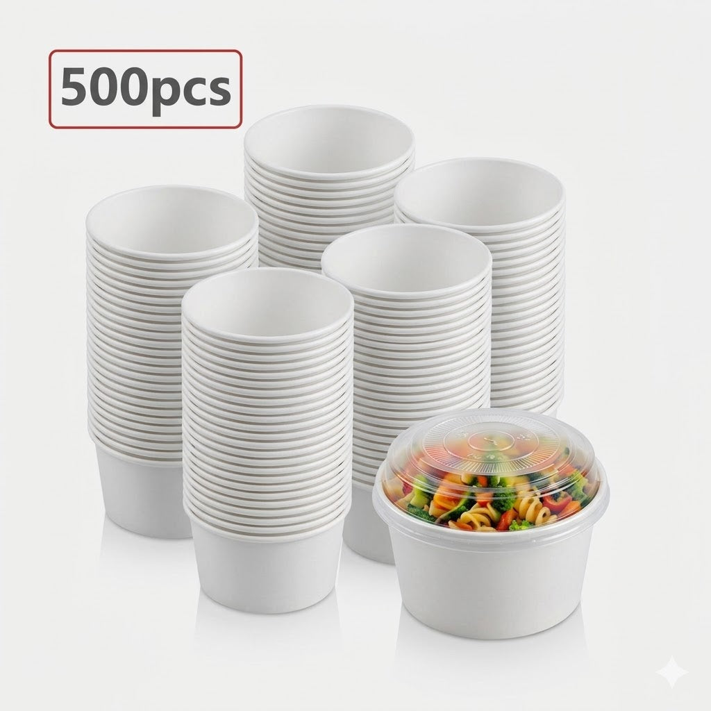 Paper White Bowl 8oz 500pcs