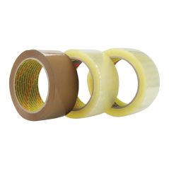 Pakio professional brown and clear packaging tape rolls for versatile box sealing and secure gift shipping.