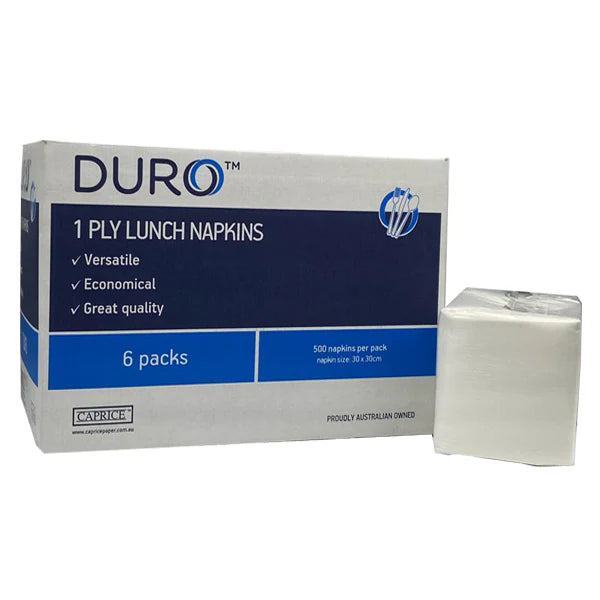 Duro Lunch Napkin 1 Ply 300mm x 300mm