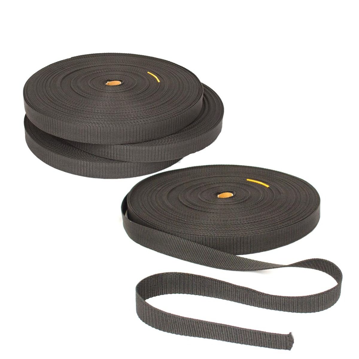 Tie Down Webbing 25mm x 50m – Black Furniture Webbing | Transport Load Securing