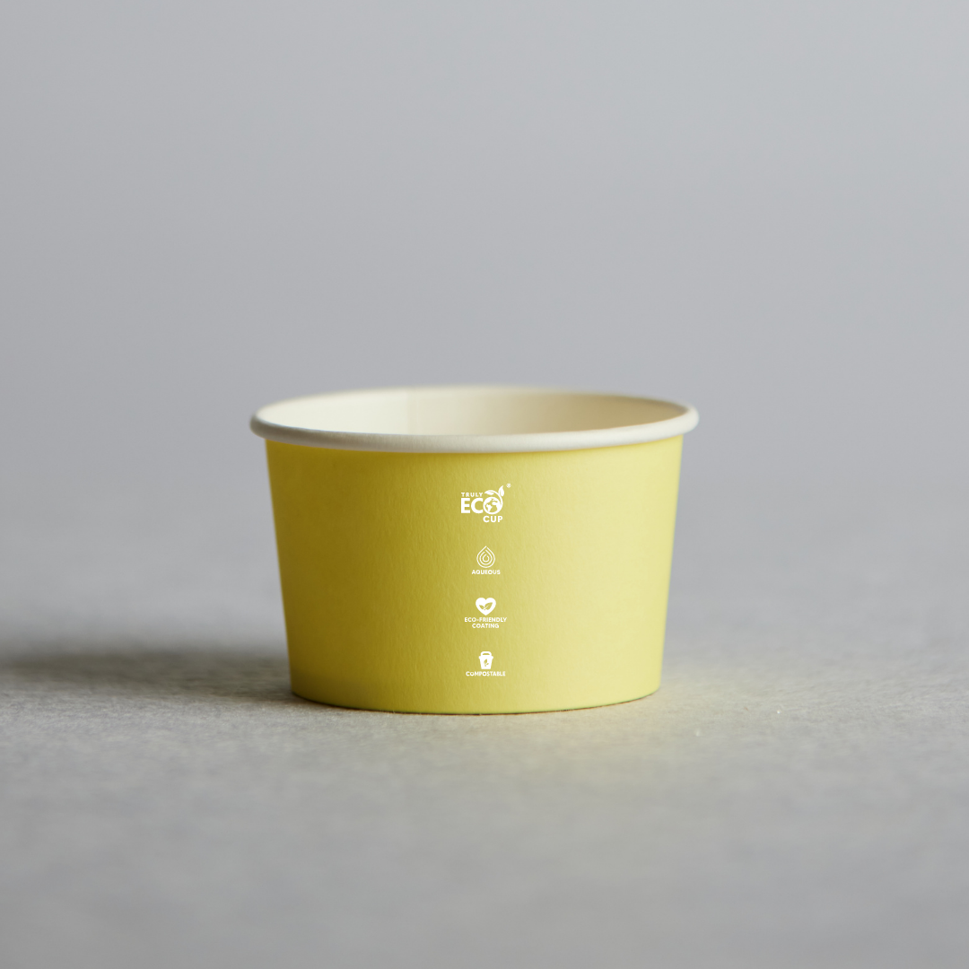 Truly Eco® 3oz Biodegradable Yellow Aqueous Coated Ice Cream Cup Pastel - 1000pcs