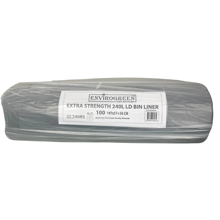 Super Strong 240L Black Bin Liner Roll- 100 Bags