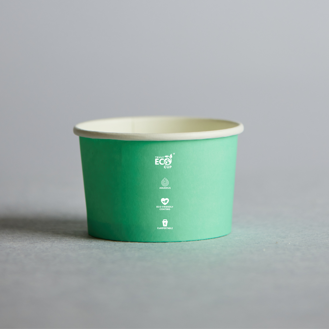 Truly Eco® 5oz Biodegradable Green Aqueous Coated Ice Cream Cup Pastel - 1000pcs, Sustainable Paper Ice Cream Cups for Takeaway