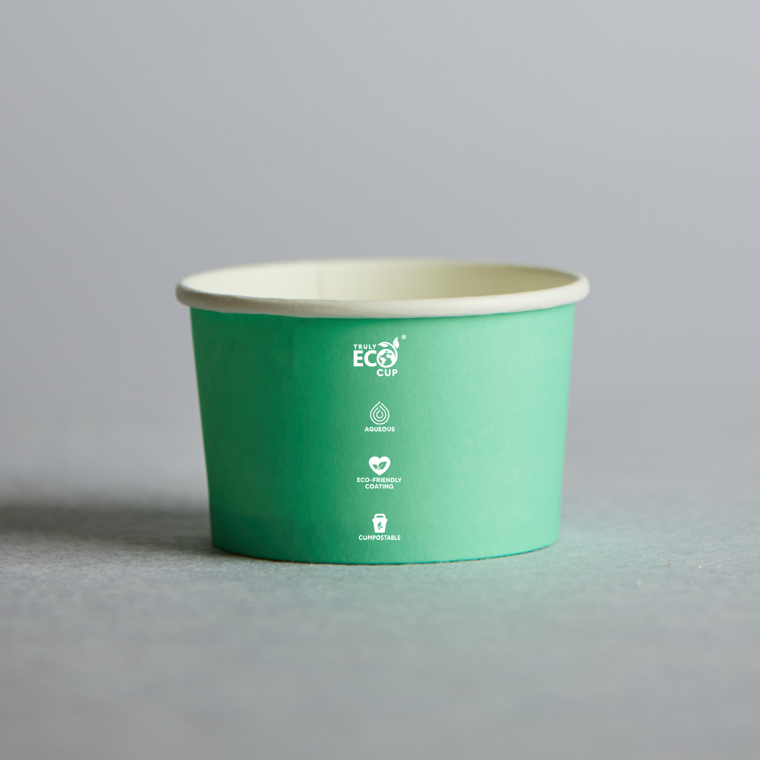 Truly Eco® 8oz Biodegradable Green Aqueous Coated Ice Cream Cup Pastel - 1000pcs, Sustainable Paper Ice Cream Cups for Takeaway