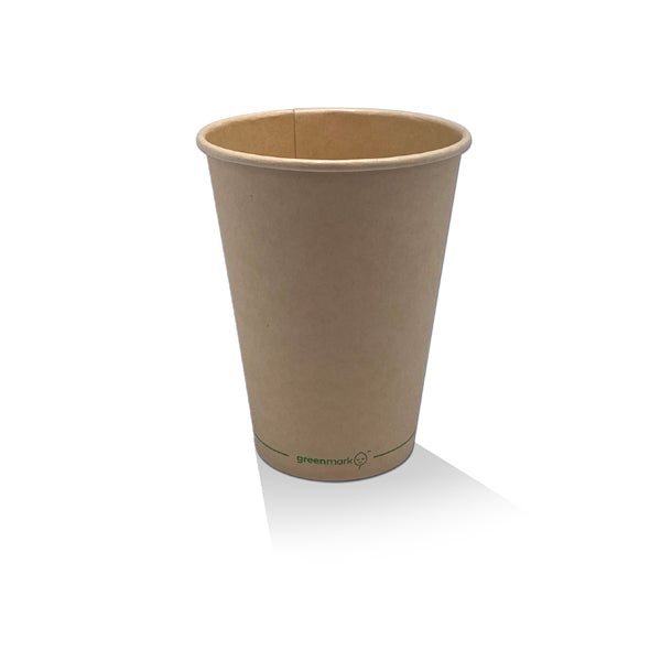 12oz Aqueous Coated Bamboo Single Wall Biodegradable Coffee Cup / 100-1000pcs - Sustainable and Eco-Friendly