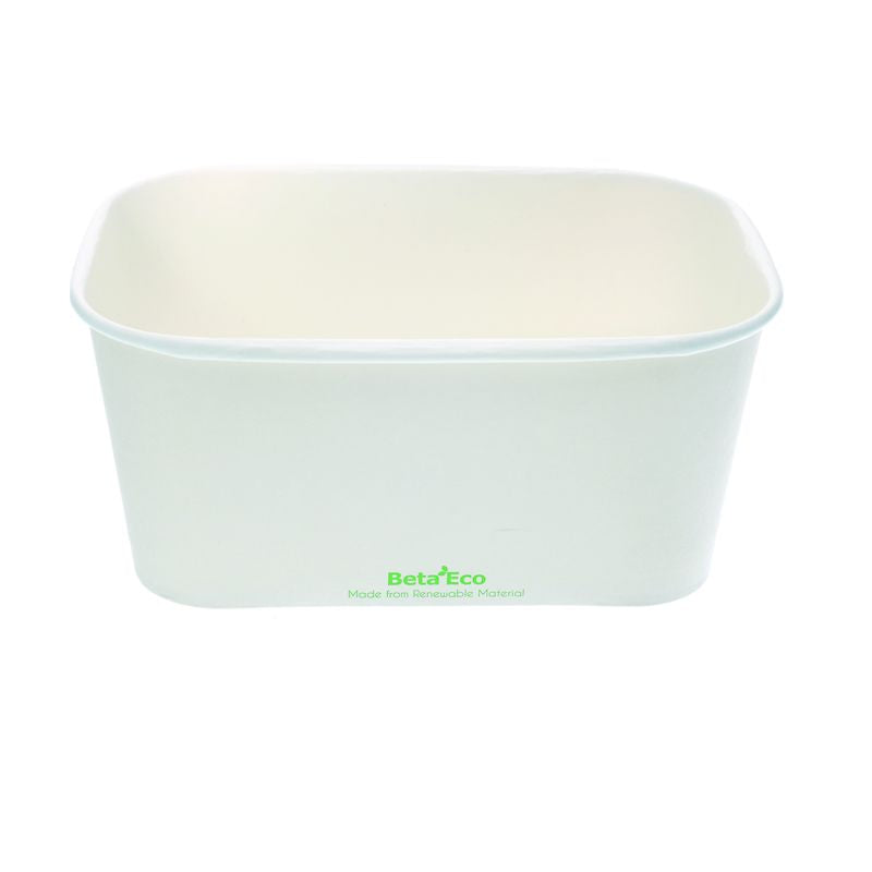 BetEco 1000ml White Paper Food Tubs 300pc/ctn