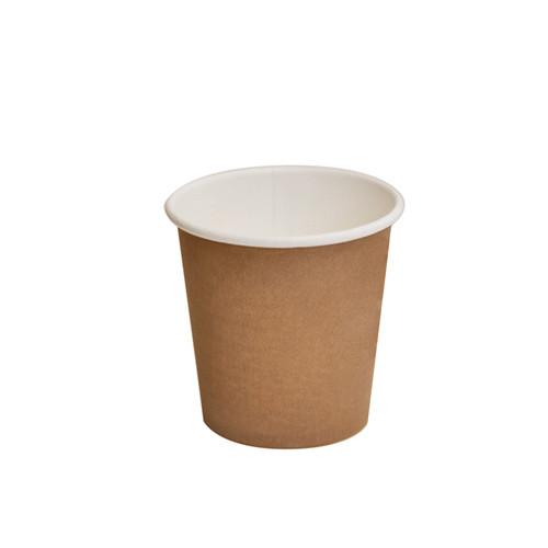 4oz PLA Coated Single Wall Compostable Coffee Cup / Brown 100-1000pcs - Sustainable and Plant-Based