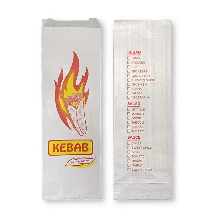 Printed White Foil Kebab Bag 250pcs