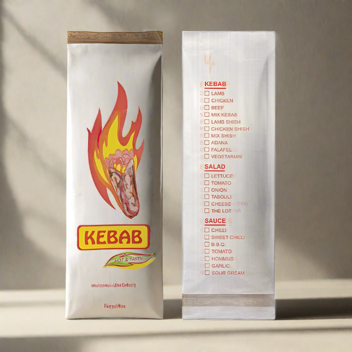 Printed White Foil Kebab Bag 250pcs