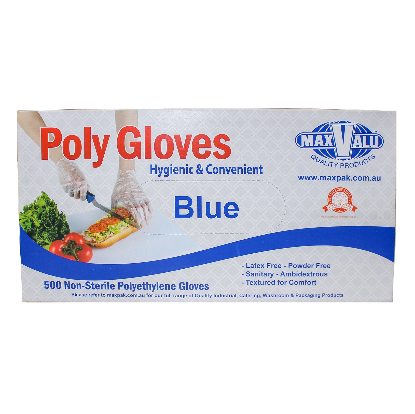 Poly Gloves Non-Sterile Polyethylene Transparent Blue 12box/ctn
