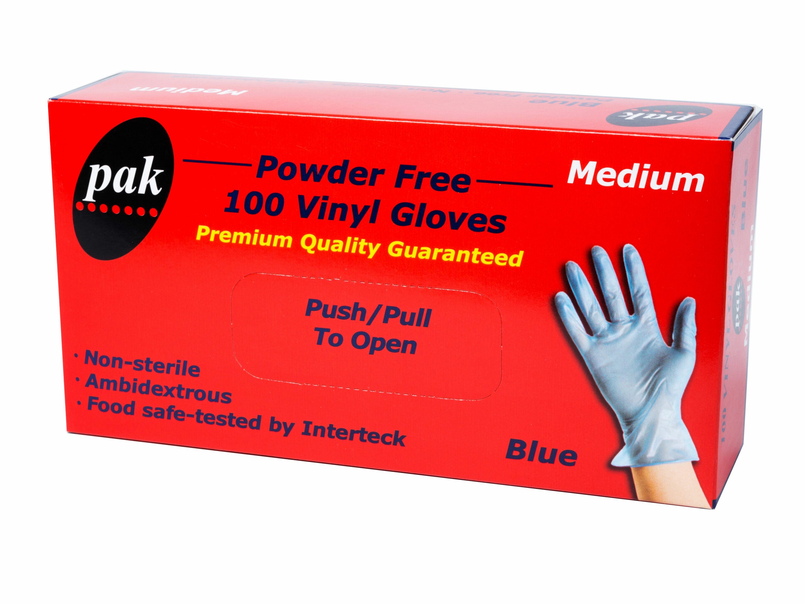 Blue Disposable Vinyl Gloves Powder Free - Medium 100-1000pc