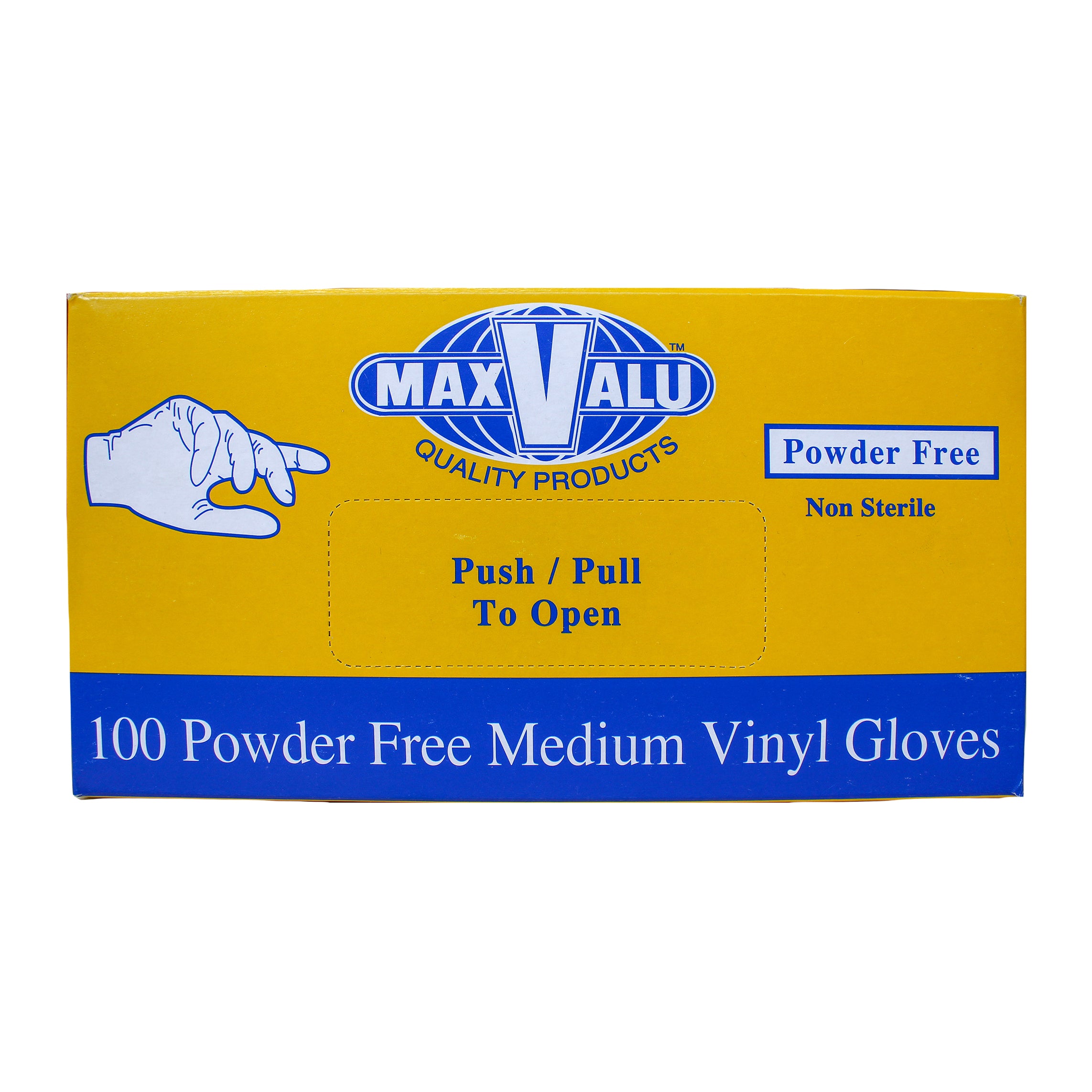 Blue Disposable Vinyl Gloves Powder Free - Medium 100-1000pc