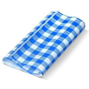 Greaseproof Paper Gingham Blue 190x300mm 200/ream