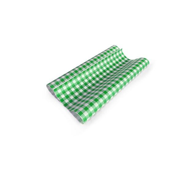 Greaseproof Paper Gingham Green 190x300mm 200/ream