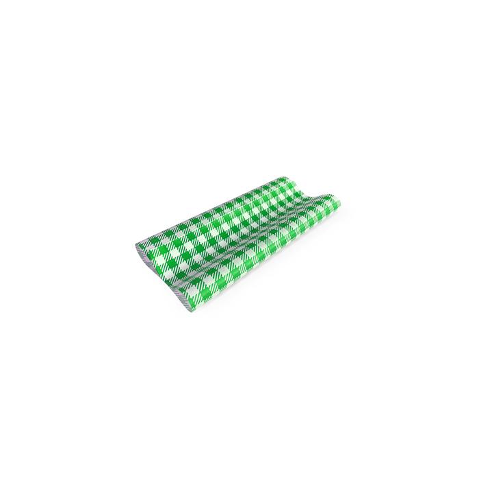 Greaseproof Paper Gingham Green Half 190x150mm 400/ream