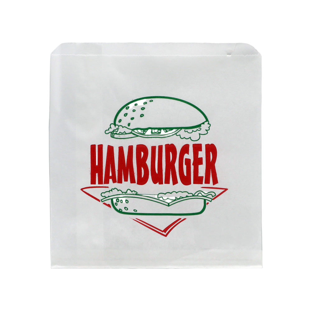 2 Square Glassine Hamburger Paper Bags 1000pc/pk