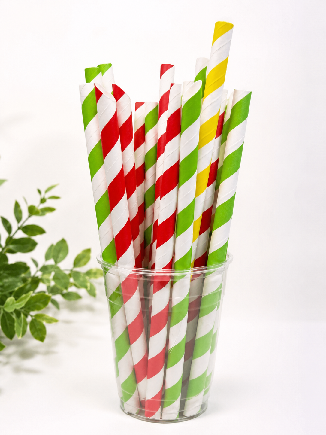 210mm Colourful Striped Paper Straw 4Ply 6mm 2000pc/ctn