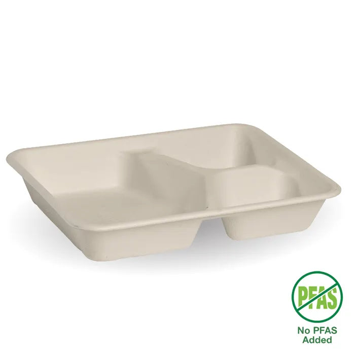 BioPak 3-Compartment  Natural Takeaway Base 500pc