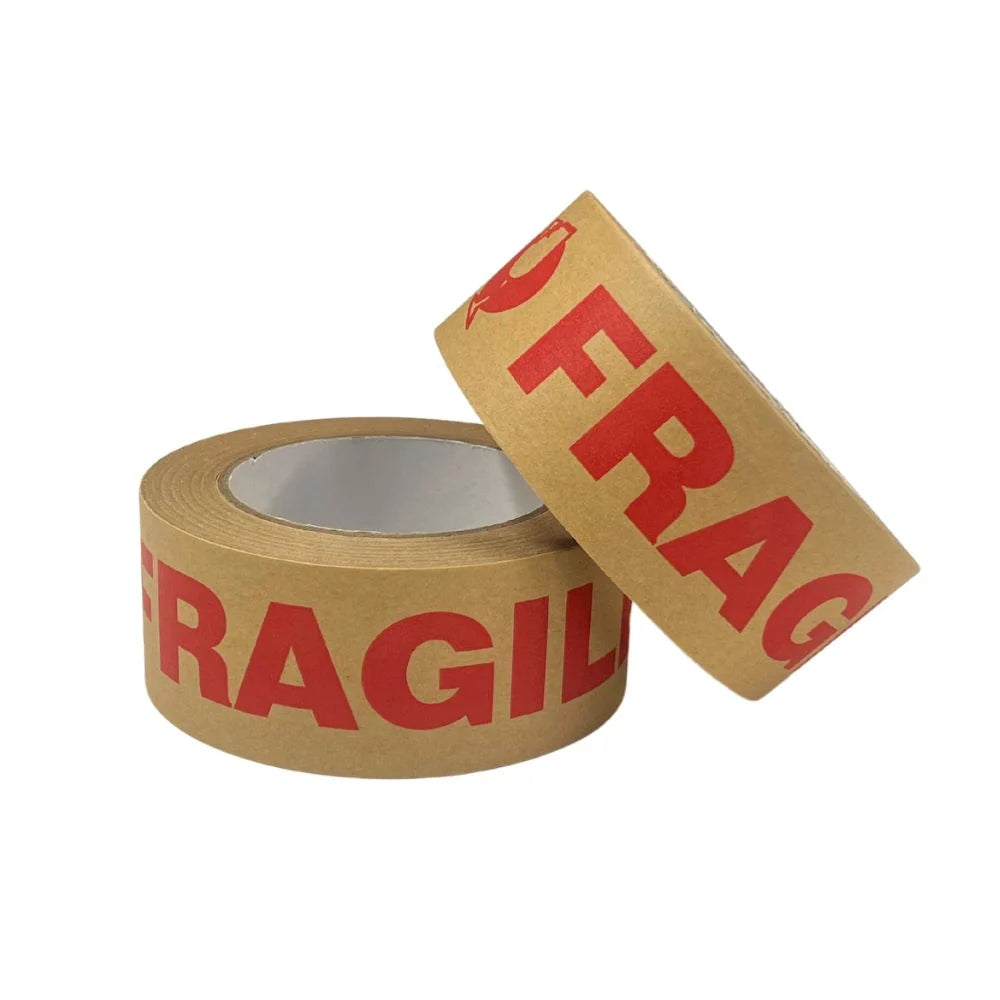 Kraft Fragile Tape 36 Rolls - Printed Warning | Eco Warning Sealing