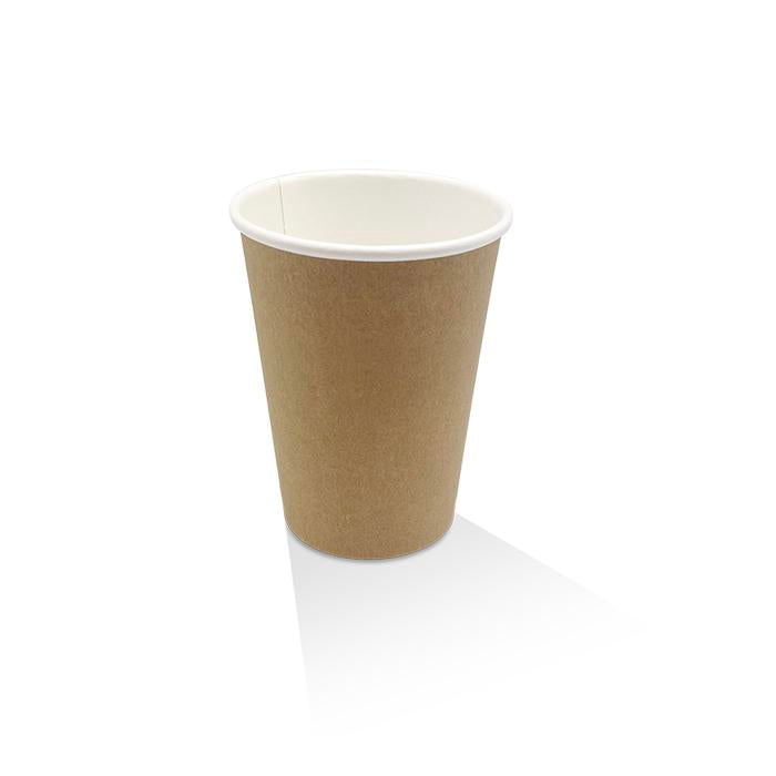 12oz PE Coated Single Wall Coffee Cup Kraft/100-1000pc