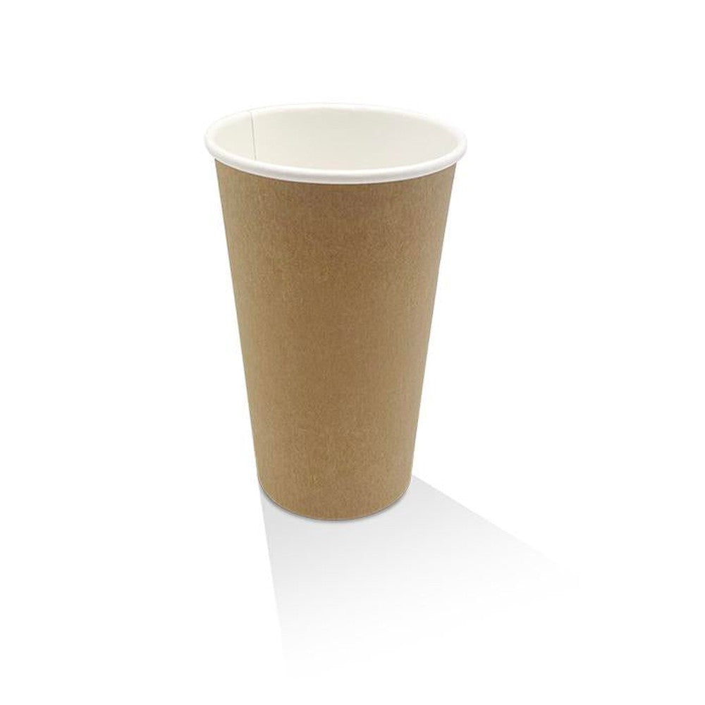 16oz PE Coated Single Wall Paper Coffee Cup / Kraft 100-1000pcs - Ideal for Hot Beverages