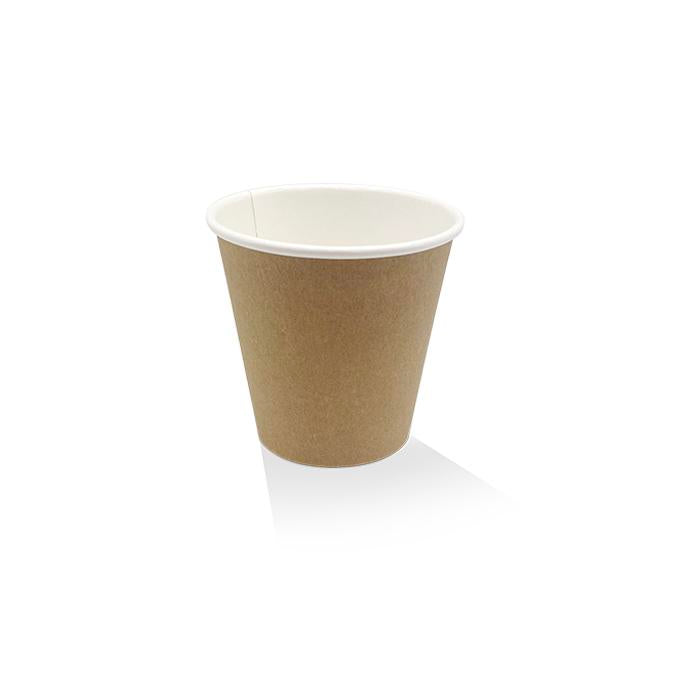 8oz PE Coated Single Wall Paper Coffee Cup / Kraft 100-1000pcs - Ideal for Hot Beverages