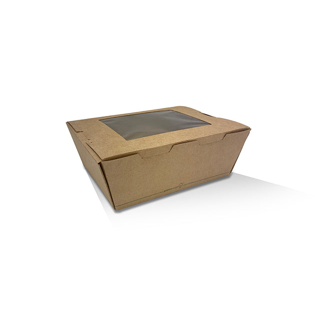 Food Safe PLA Window Medium Lunch Box - Sustainable Coffee Packaging Alternative 200pc/ctn