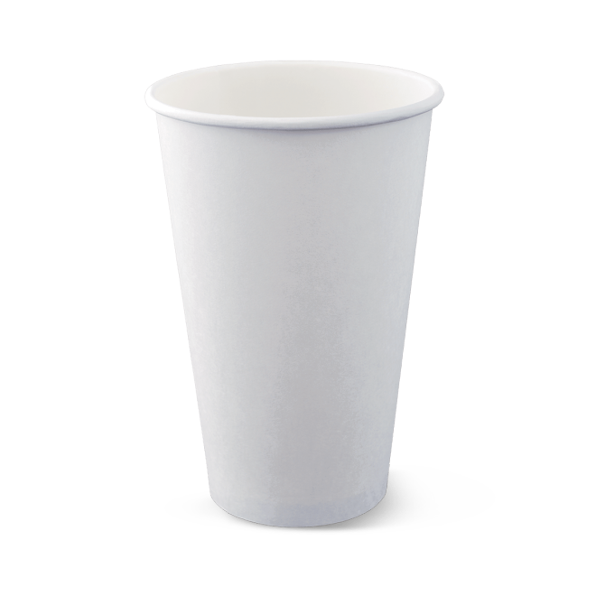16oz PE Coated Single Wall Coffee Cup White/ 100-1000pc