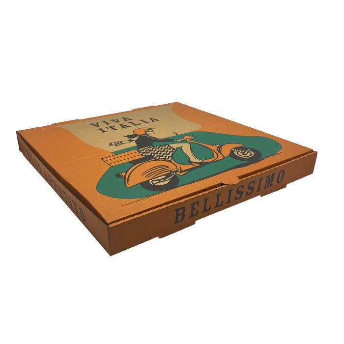 15 inch Pizza Box Brown Printed 50pc/ctn