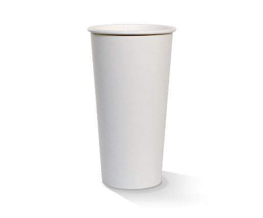 20oz PE Coated Single Wall Paper Coffee Cup / White 100-1000pcs - Ideal for Hot Beverages