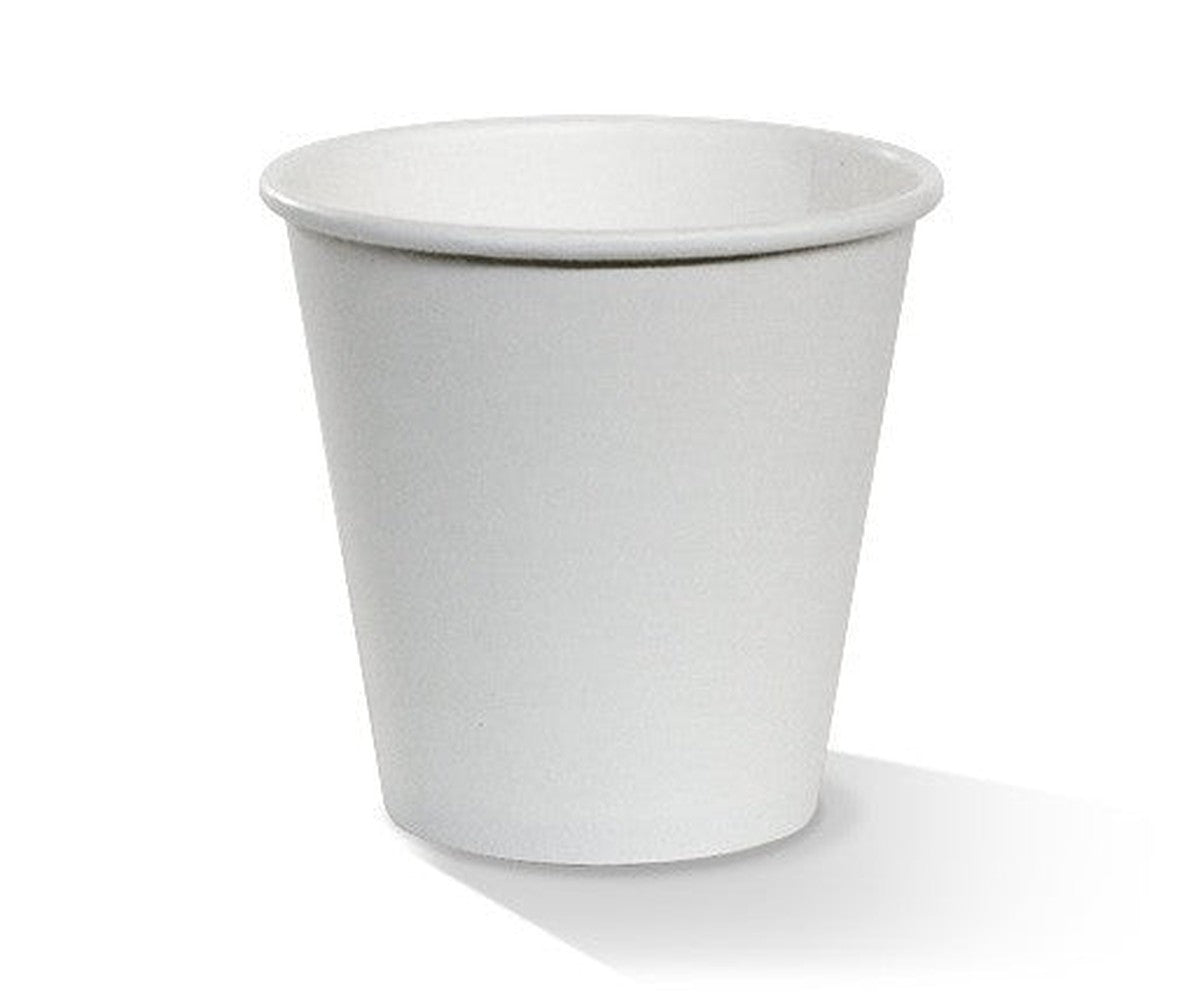 8oz PE Coated Single Wall Paper Coffee Cup / White 100-1000pcs - Ideal for Hot Beverages