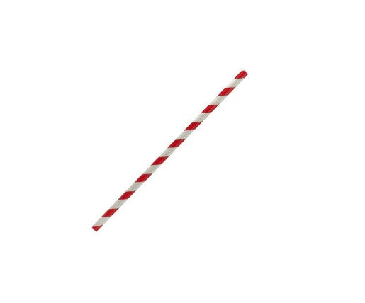 Cocktail Paper Straw - Red Stripe 2500pc/ctn