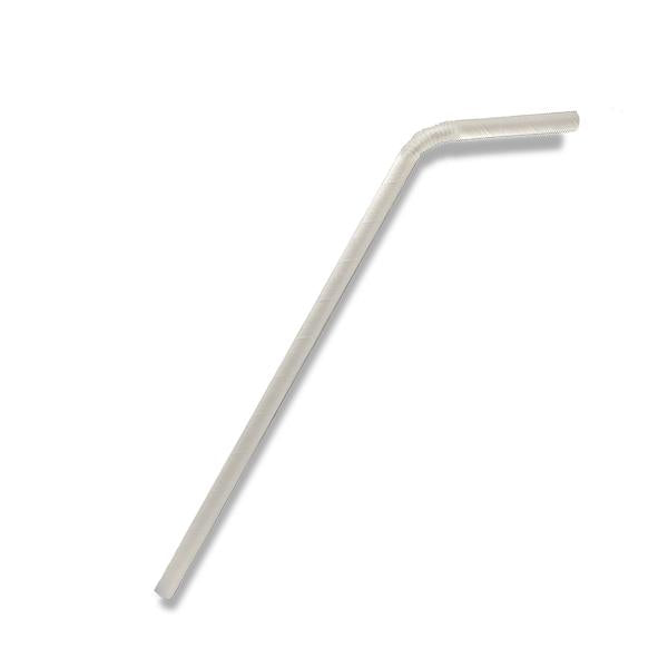 Paper Straw Flexi -Plain White 2500pc/ctn