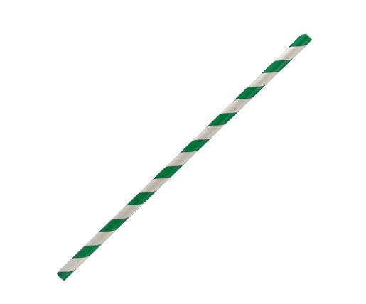 Paper Straw Regular - Green Stripe 2500pc/ctn
