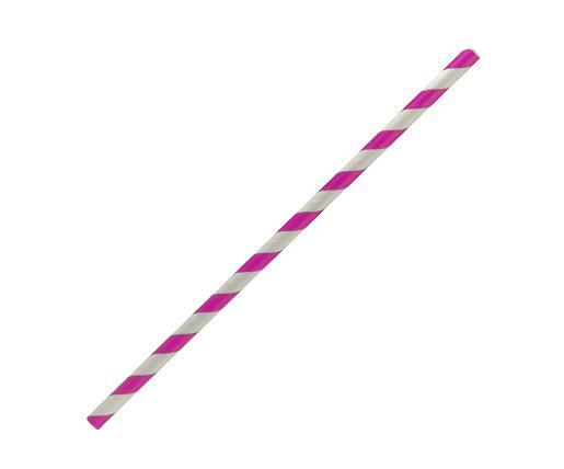 Paper Straw Regular - Pink Stripe 2500pc/ctn