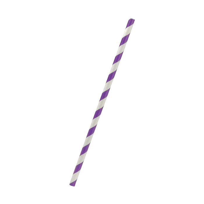 Paper Straw Regular - Purple Stripe 2500pc/ctn
