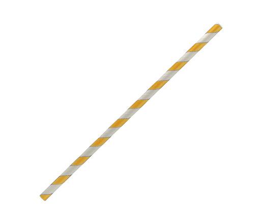 Paper Straw Regular - Yellow Stripe 2500pc/ctn