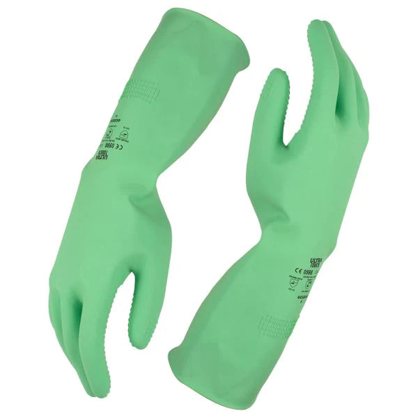 Silver Lined Rubber Glove Green Medium 12pcs/pk