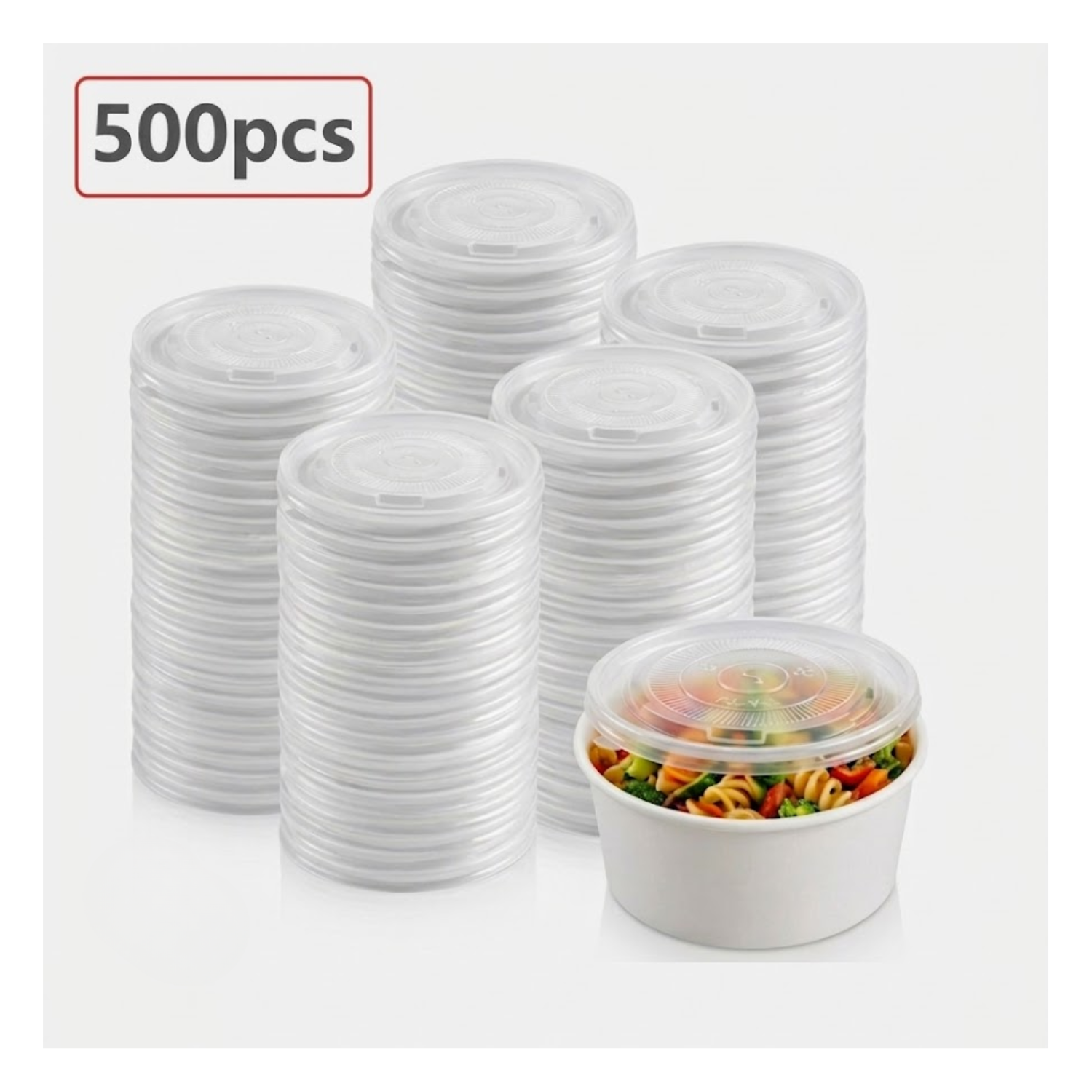 PP Lid 90mm - fit 8oz White Paper Bowl 500pcs