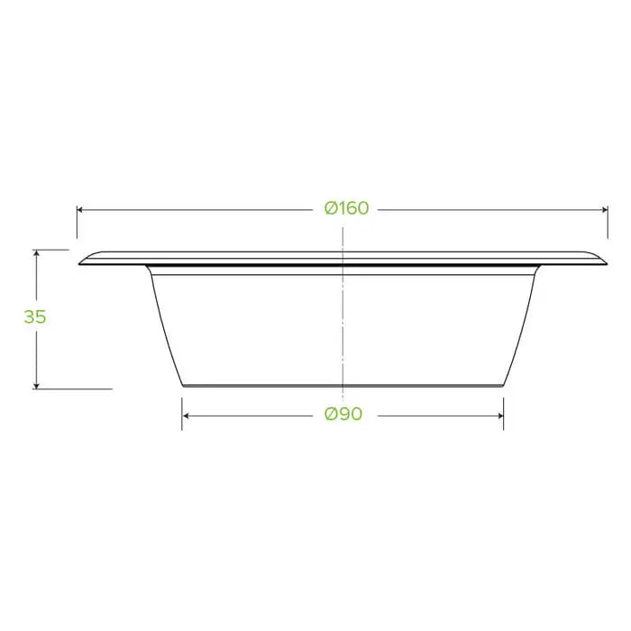 BioPak 390ml / 12oz White Plant Fibre Bowl 1000pcs