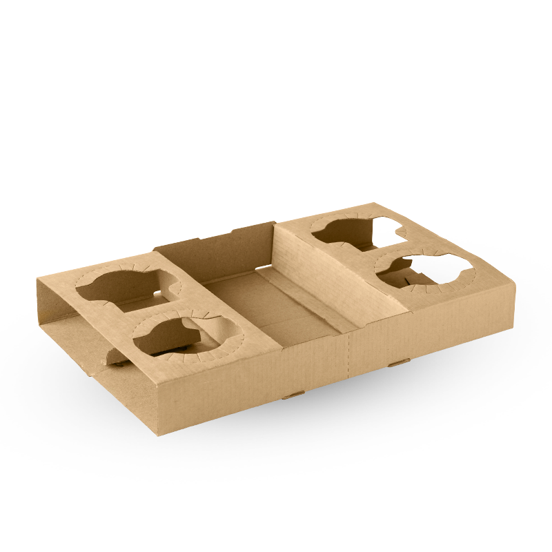BioPak Natural 2&4 Cup Paper Carrier Tray 100pc
