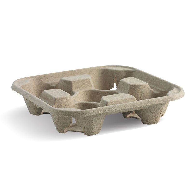BioPak Natural 4-Cup Tray 300pc