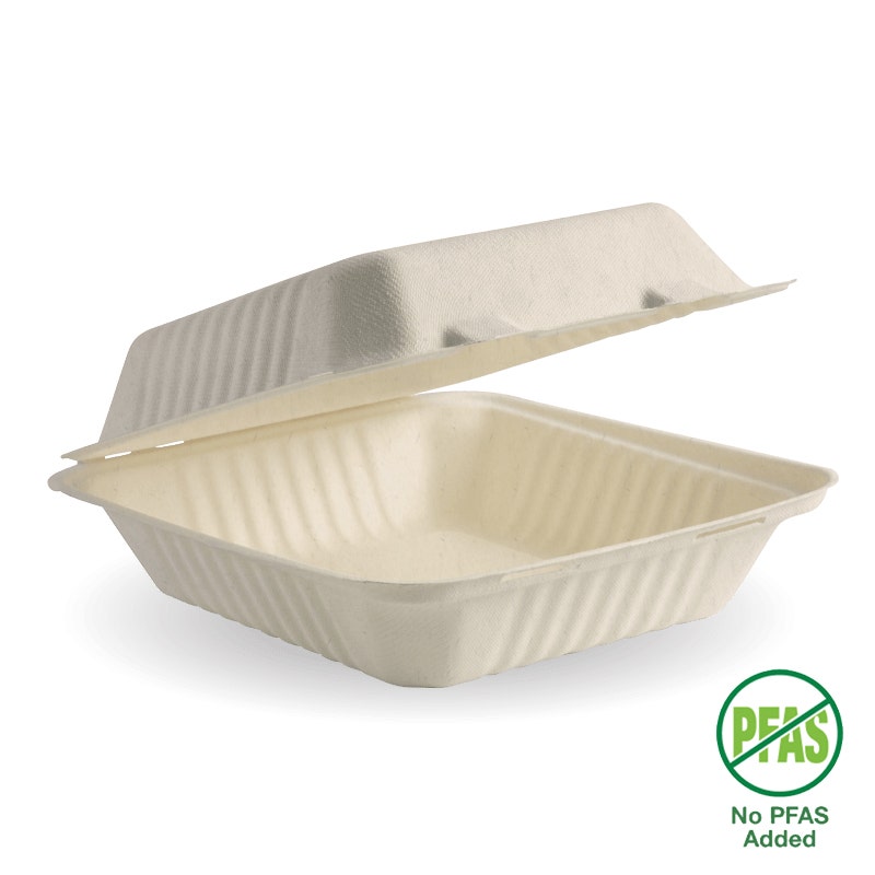 BioPak 20x22x9cm (7.8x8x3") Natural Clamshell 200pc