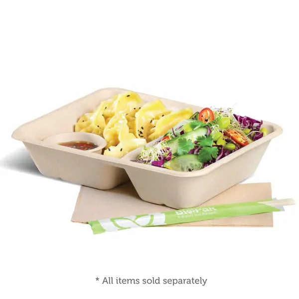 BioPak 2-Compartment Natural Takeaway Base 500pc