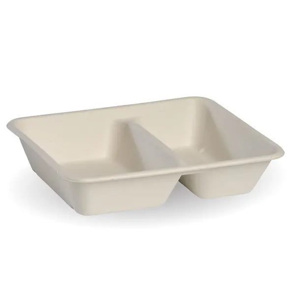 BioPak 2-Compartment Natural Takeaway Base 500pc