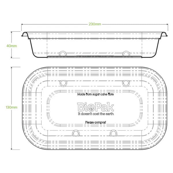 BioPak 750ml White Plant Fibre Takeaway Base 500pc/ctn