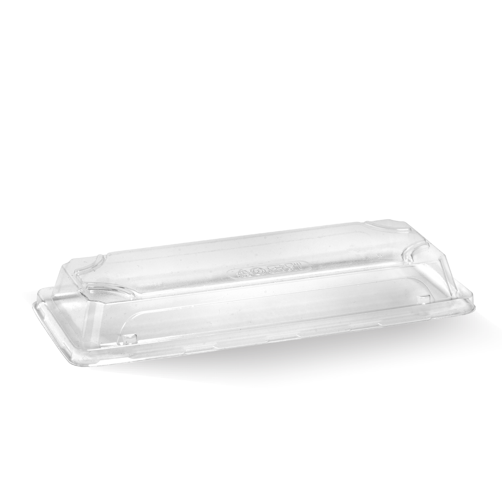 BioPak Clear Long Sushi Tray PLA Lid 600pc