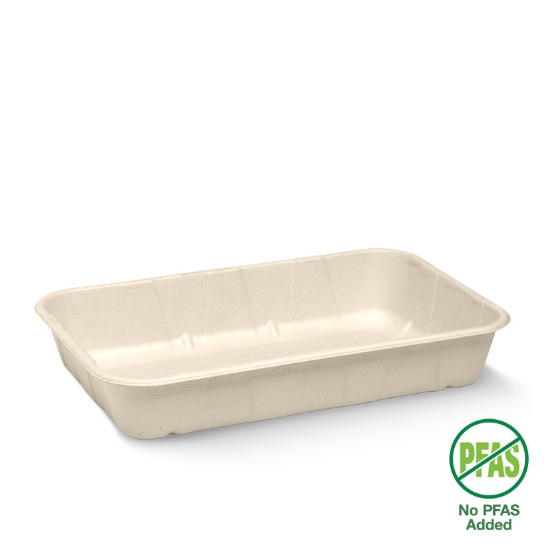 BioPak 268x173x46mm (1kg) Natural Produce Tray 500pc