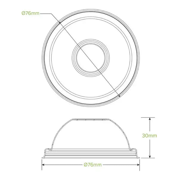 BioPak 3oz Dome Ice Cream Lid 1000pc
